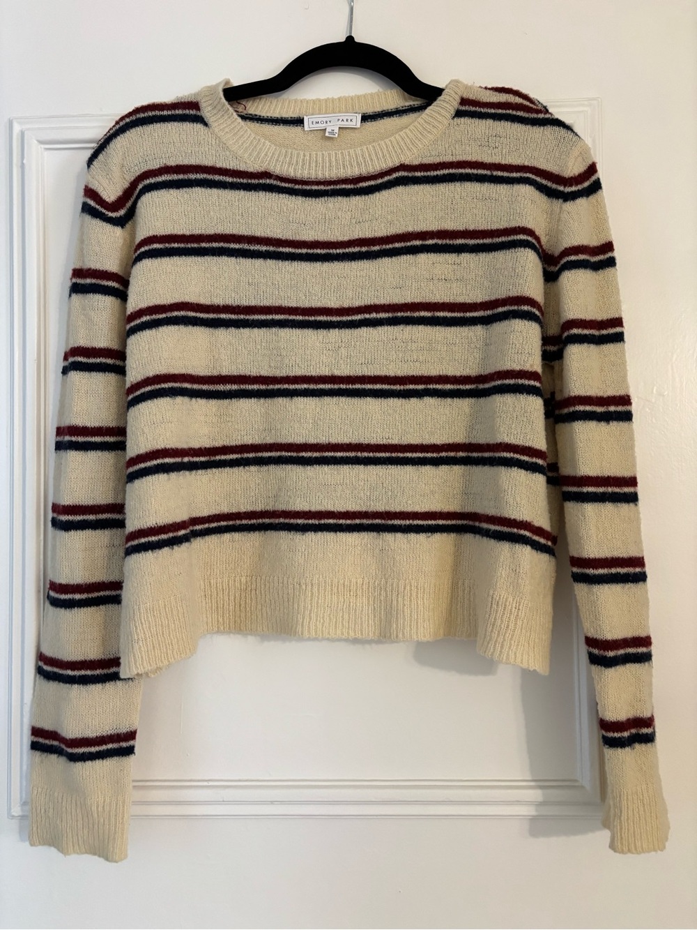 Emory Park Cream Striped Crewneck Sweater - Women's
